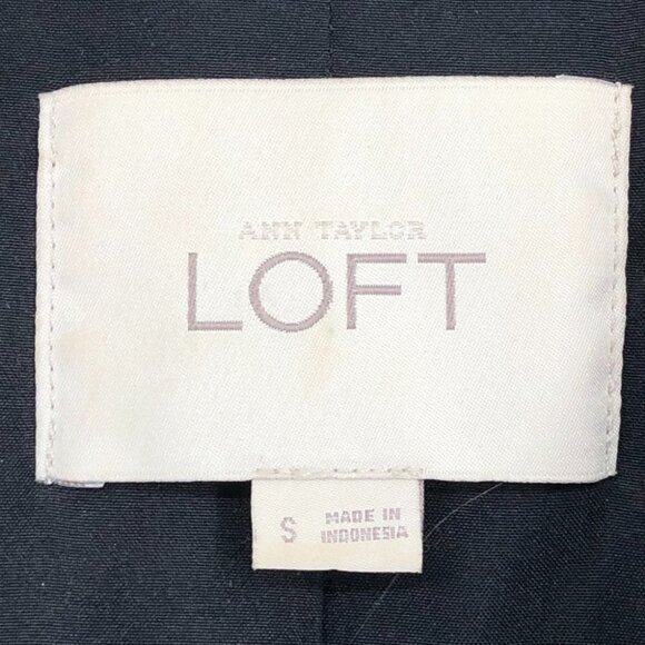 Ann Taylor LOFT Charcoal Marled Full Zip Long Sleeve Wool Blend Cropped Jacket S - Picture 7 of 15